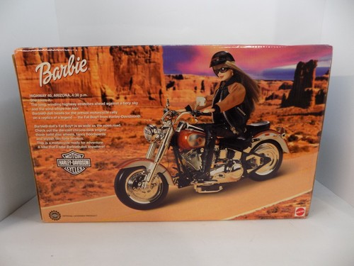 Barbie 1999 Harley Davidson Moto Fatboy Arancione Argento Nuova - Foto 3 di 5