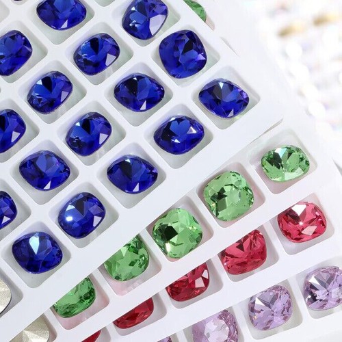 High-end Glass Crystal Rhinestone Color Fat square Withcford Strass Jewels stone - Picture 2 of 18