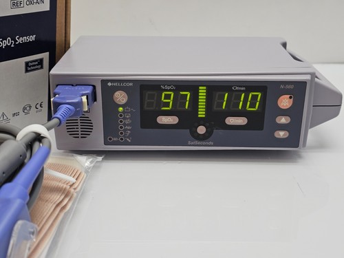 Pulsoximeter Monitor Nellcor N 560 SpO2 Monitor mit Leitungen SpO2 Nellcor - Bild 3 von 4