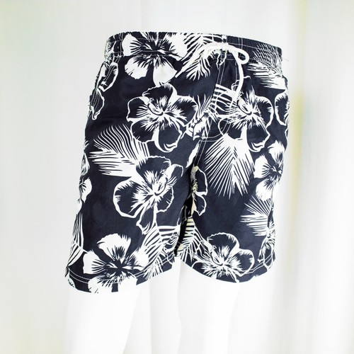 LS ACTIVE New Navy Blue White Hawaiian Floral Boy's Swimming Trunk Size M - Picture 8 of 11