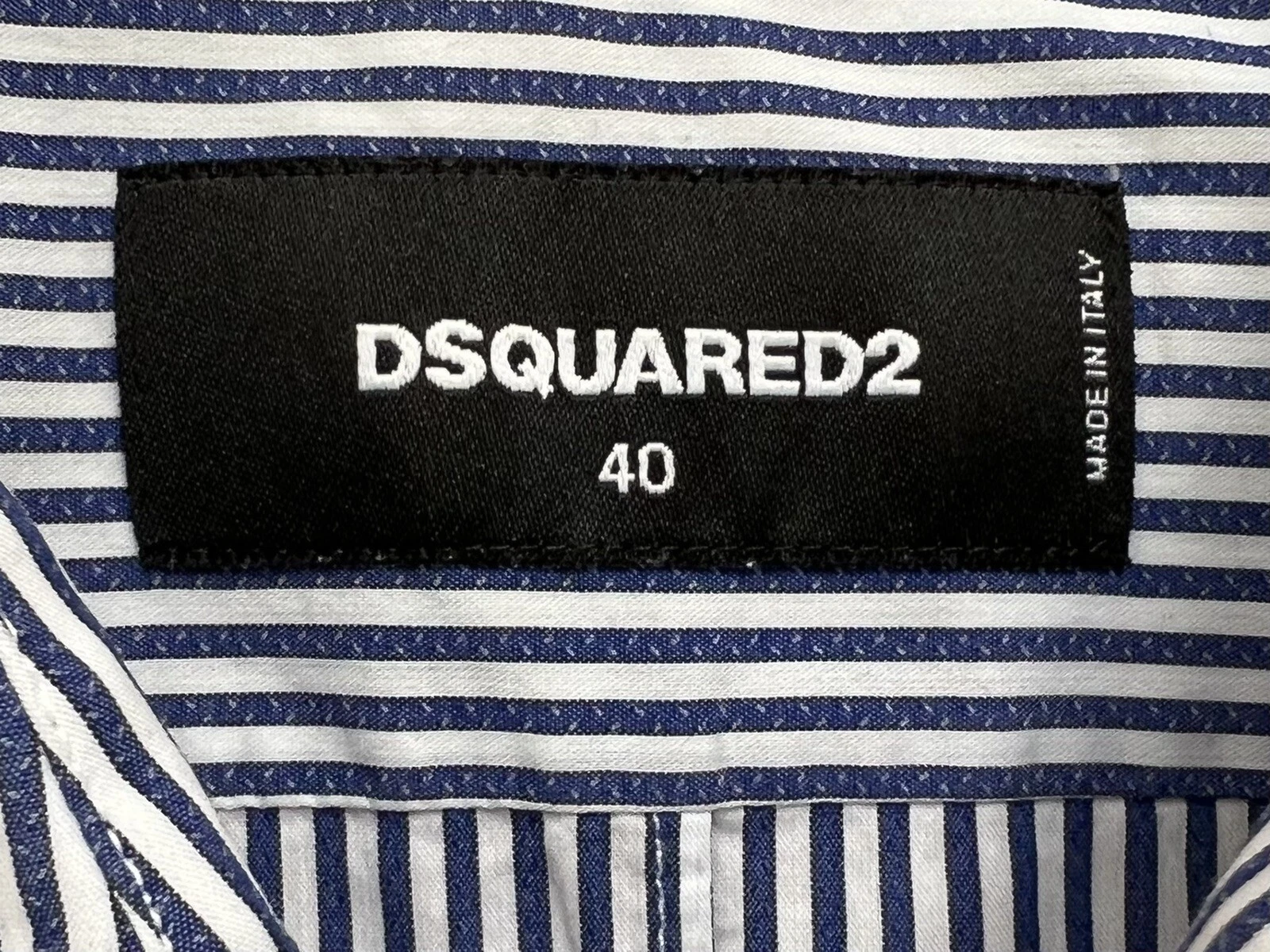 DSQUARED2 Orig. Camicia abito DSQUARED blu bianco a righe taglia 40 34 NP650 €