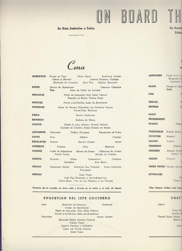 SS Argentina 1952 - Menú de cena - Moore McCormack Lines - Imagen 2 de 4