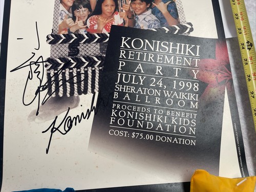 1998 Konishiki Signed Retirement Party Poster Hawaii Ozeki Sumo Wrestler Auto - Picture 6 of 12