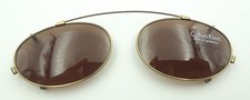 Vintage Calvin Klein 516C Gold Metal Oval Clips Clip On Sunglasses Eyeglasses