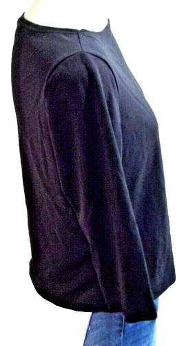 Blusa Uniform Petites John Paul Richard negra para mujer manga 3/4 talla mediana - Imagen 11 de 11
