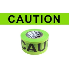 Presco HI-VIZ Printed Barricade Tape: 3 in. x 500 ft. (Neon Green/Black CAUTION)