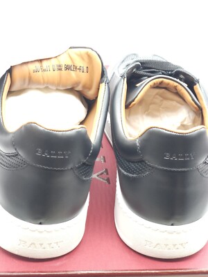 Bally Baxley Men's Leather Perforated Sneakers Shoes Black