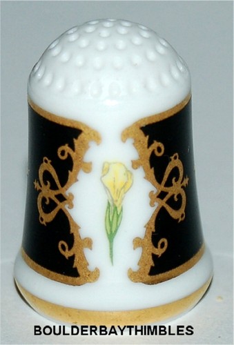 THIMBLE - 'Franklin Porcelain FLOWERS of FRANCE 'Primevere' 1983 Primrose - Picture 4 of 7