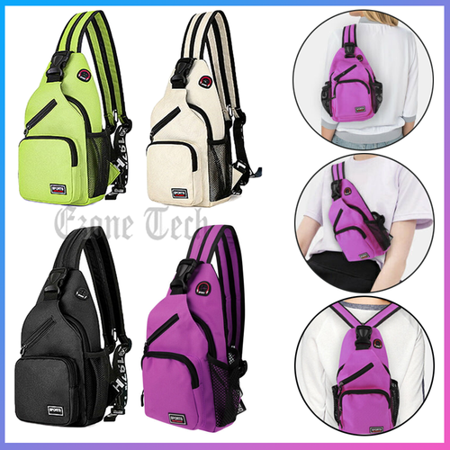 Men Women Sling Bag Chest Fanny Packs Cross Body Casual Sports Shoulder Backpack - Picture 1 of 23
