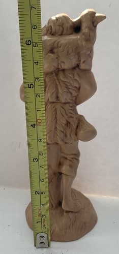 HOLLAND MOLD Nativity Shepherd Boy Lamb Replacement Piece Brown Ceramic Vintage - Picture 6 of 7