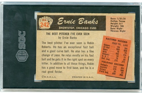 1955 Bowman Ernie Banks #242 SGC 3 HOF - Picture 2 of 2