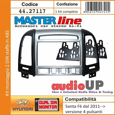 Masque Autoradio 2 DIN Hyundai Santa Fe 2008 -> Version Avec Les 4 Boutons - Photo 1/4