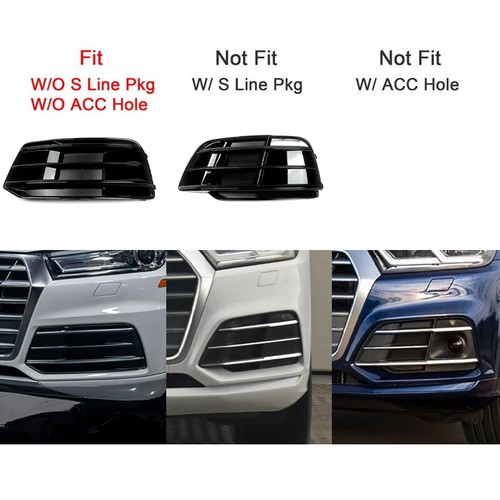 Cubierta de parachoques delantero L&R luz antiniebla lateral rejilla bisel cubierta para Audi Q5 2018-2020 - Imagen 2 de 13