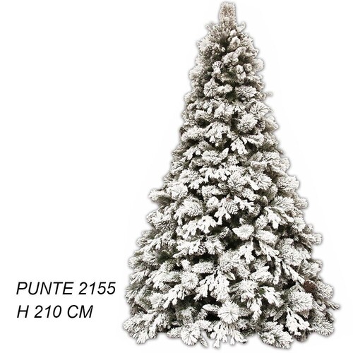 Albero di natale bianco innevato artificiale in pe pvc silicone cm 180 210 240 a - Foto 4 di 5