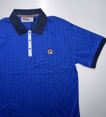 FILA Men's BB1 Classic Vintage Polo Collared Shirt Short Sleeve Stripe Top S-4XL - Picture 25 of 63