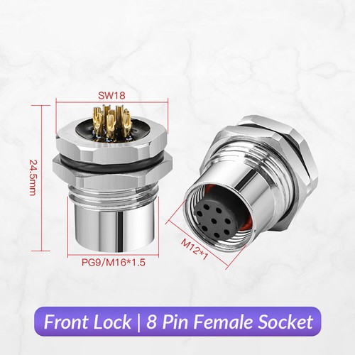 Conector sensor M12 4/5/8/12 pines enchufe/toma de aviación macho/hembra 0cn PG7 IP67 - Imagen 11 de 56