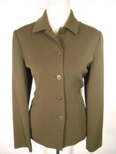Beautiful Women's Size 8 Jones New York Green LS Lined Button Blazer Jacket