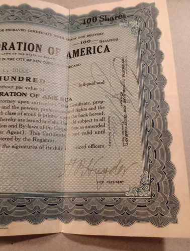 Certificado de stock vintage de Dahlberg Corporation Of America 27 de agosto de 1930... - Imagen 5 de 6