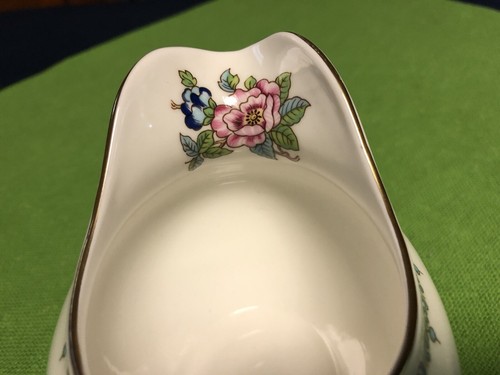 Aynsley England Pembroke Creamer Bone China Blue Bird Floral 8 oz Lovely - Picture 5 of 10