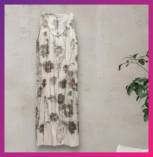 ABITO CAMICIA NUOVO CON ETICHETTE STAMPA 100% RAMIE COLLEZIONE ZW SET DUE PEZZI - Foto 3 di 12
