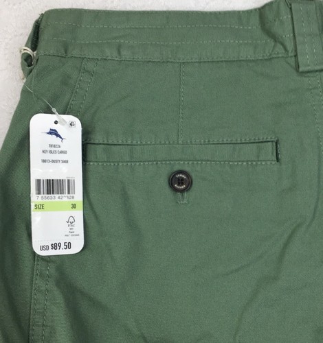 Men's Tommy Bahama Key Isles Cargo Shorts 30 Dusty Sage NEW Flat Front NICE - Picture 4 of 6