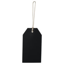 Set of 6 Chalkboard Tags 4.5-Inch-Long Tag Shape Cord Tags