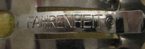 Fahrenheit Mixed Metal Pewter Colored Gold Tone Art Deco Clip On Earrings RARE - Picture 4 of 4