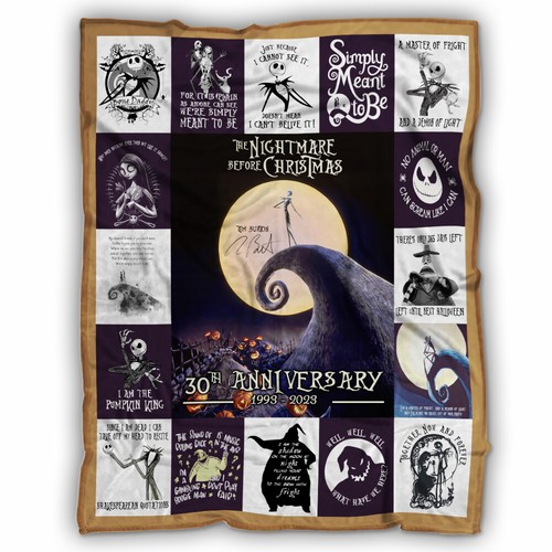 The Nightmare Before Christmas Blanket 30th Anniversary Fleece, Sherpa Blanket - Bild 1 von 7
