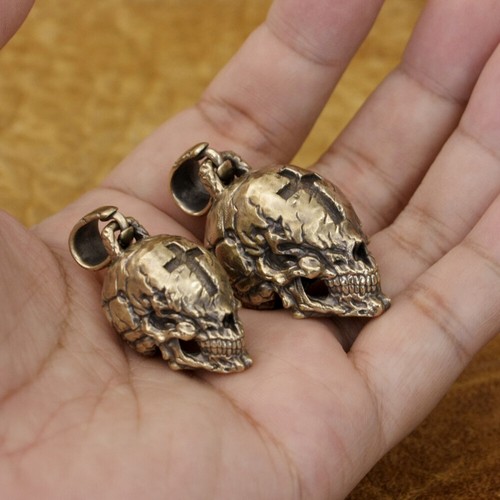 Enormes Dijes Colgante Calavera Cruz Latón Motociclista Punk Joyería BR423C - Imagen 6 de 16