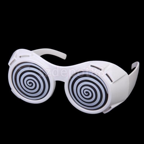 White Glasses Goggles Sunglasses Spiral Pattern Kids Fancy Dress Party Favors