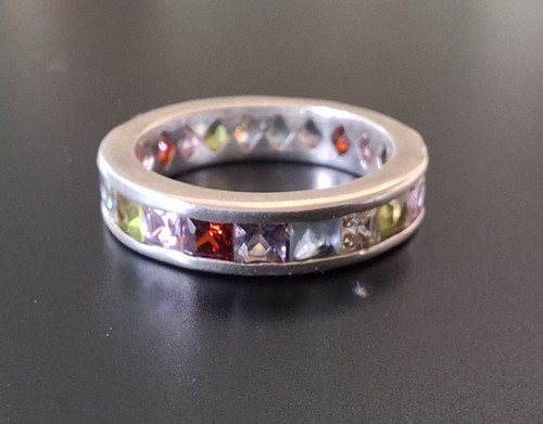 Silber 925 Memory- Ring, Regenbogen Größe 55 - Bild 9 von 12