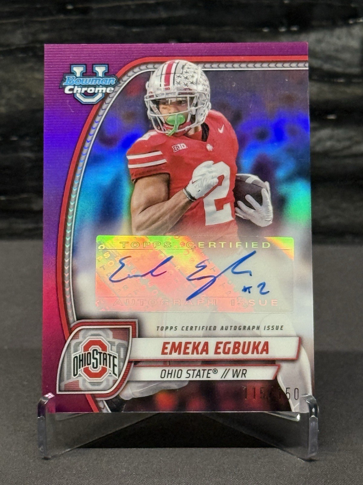 2024 Bowman U Chrome - Chrome Prospect Auto Emeka Egbuka #PA-EEG Fuschia /150