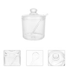 1 Set Acrylic Sugar Bowl Seasoning Pot Container with Spoon for Home Kitchen
