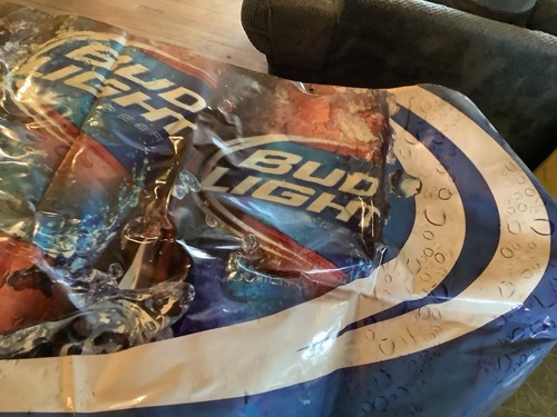 Huge BUD LIGHT BEER Banner Here We Go approx. 93" x 38" Double Sided Grommets - Picture 5 of 17