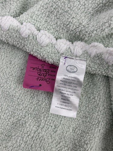 KOALA Babydecke Lovey grün weiß Plüsch Chenille gewellter Rand - Bild 5 von 5