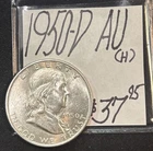 1950-D Franklin Silver Half Dollar (AU) About Uncirculated Condition! ENN Coins