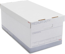 STAPLES Storage & Filing Box, Medium-Duty with Handles & Removeable Lid, Letter 