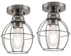 Semi Flush Mount Ceiling Light Fixture, E26 Medium Base, Metal Housing, Bulbs...