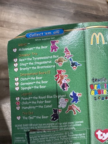 Ty Teenie Beanie Babies 2000 McDonalds Legends Chilly The Polar Bear NEU - Bild 6 von 7