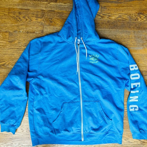 Boeing 16 Company Blue Full Zip Hoodie Size 2xl - Picture 1 of 6