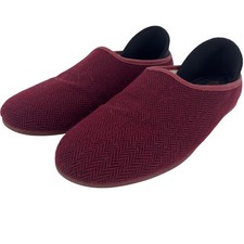 Mahabis Curve Slippers Mens 12 Burgundy Herringbone Excellent Slip On Shoes