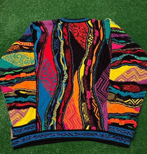 Vintage 90s COOGI Multicolor 3D Knit Sweater Mens Size Large Australia Hip Hop - Bild 2 von 3