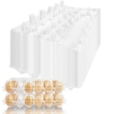 80 Pack Plastic Egg Carton Bulk One Dozen Clear Empty Egg Cartons Perfect for...