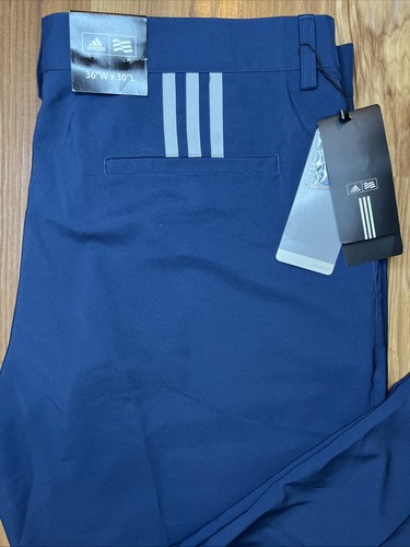 Adidas Hose Herren 36x30 Blau Golf Climalite 3-Streifen Performance Chino Neu mit Etikett - Bild 2 von 10