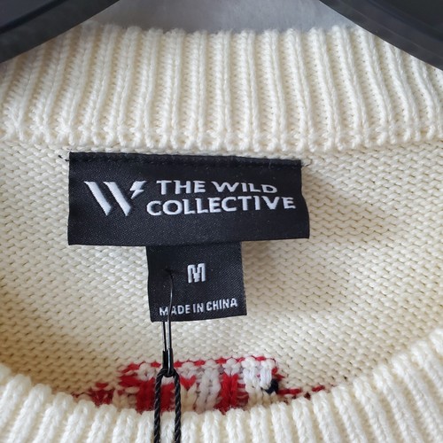 New England Patriots Sweater Men's M Cream Embroidered Jacquard Heavyweight NWT - Bild 7 von 11