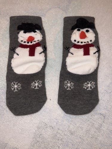 CALZINI PUPAZZO DI NEVE BABY GAP BAMBINA VINTAGE TAGLIA 6-12 MESI - Foto 2 di 6