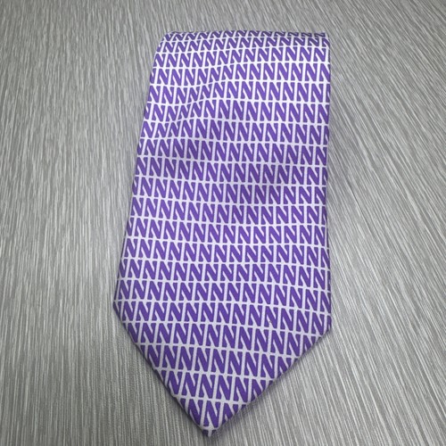 Northwestern University lila weiß Logo Seidenkrawatte Allover-Druck adrette Alumni