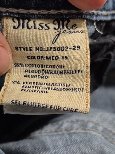 Miss Me Jeans Size 27 Boot JP5002-29 Flap Pocket Embellished - Picture 3 of 16