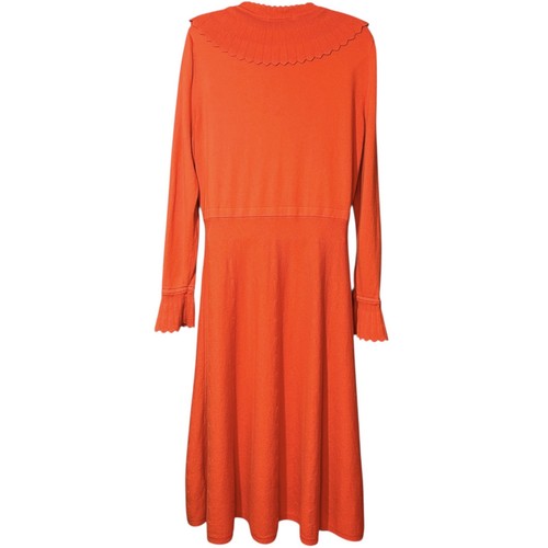 BODEN Abercorn Midi Pullover Kleid GR 14 L Orange Langarm Rüschenkragen - Bild 6 von 14
