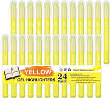 Feela 24 Pack Yellow Gel Bible Highlighters Markers Pens Journaling Supplies, No